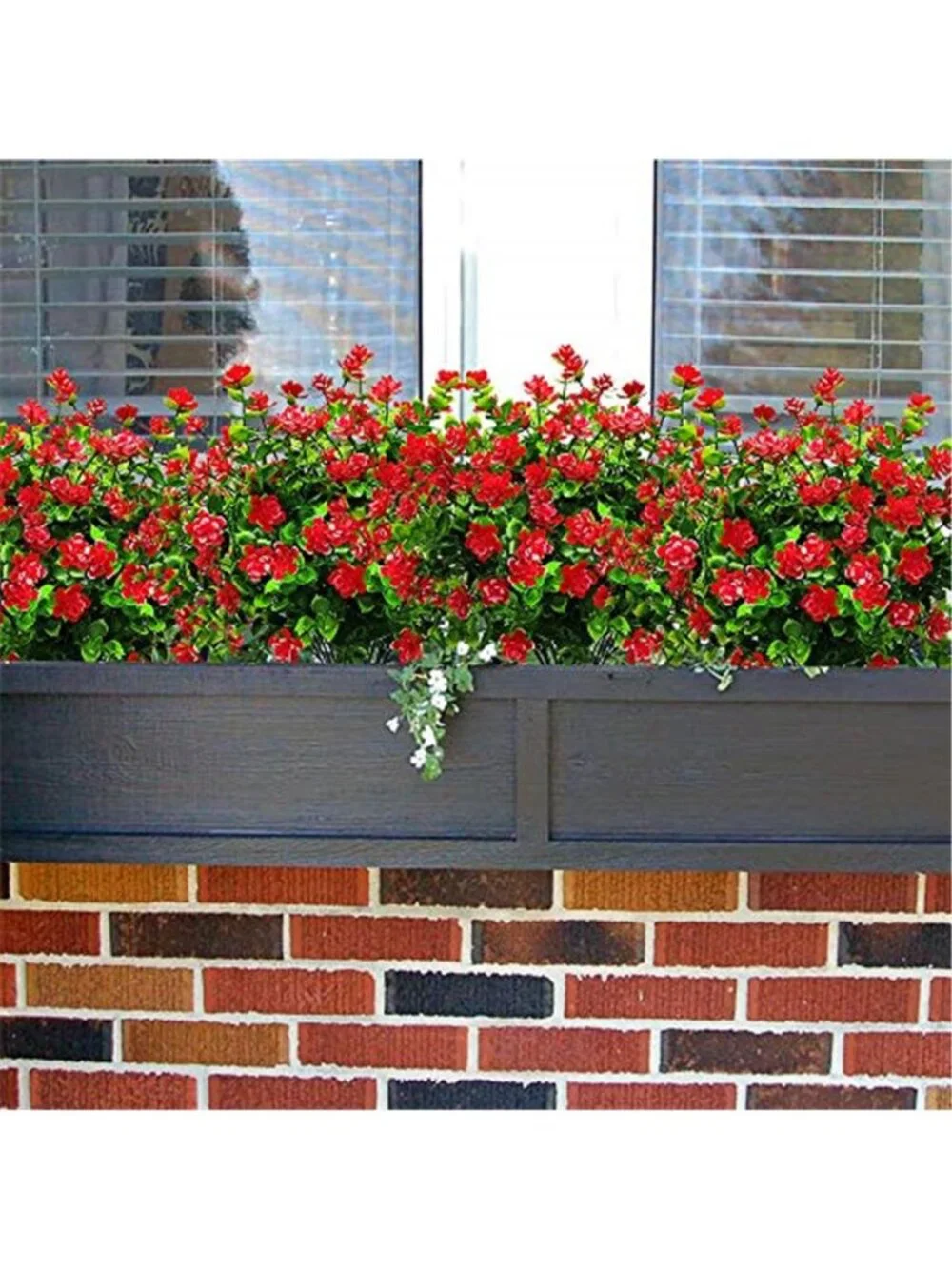 10 Bundle Faux Outdoor Flowers UV Resistant Fake Plastic Plants Red Eucalyptus